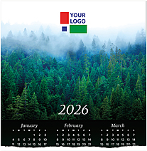 Misty Evergreens Logo Calendar Card D3307U-4A